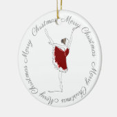 Merry KerstRed Ballerina Ornament (Links)