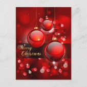 Merry KerstRed Baubles Feestdagenkaart (Voorkant)