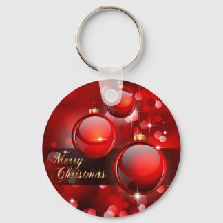 Merry KerstRed Baubles Sleutelhanger