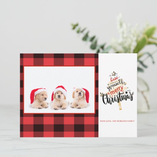 Merry KerstRed Buffalo Pset Foto (Staand voorkant)