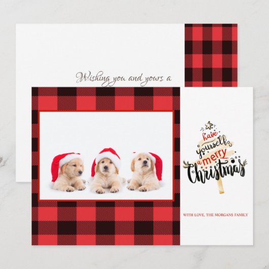 Merry KerstRed Buffalo Pset Foto (Voorkant / Achterkant)