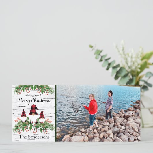 Merry KerstRed Buffalo Pset Gnomes Greenery (Staand voorkant)