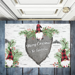 Merry KerstRed Buffalo Pset Gnomes Greenery Deurmat