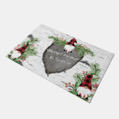 Merry KerstRed Buffalo Pset Gnomes Greenery Deurmat (Schuin)