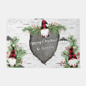 Merry KerstRed Buffalo Pset Gnomes Greenery Deurmat (Voorkant)