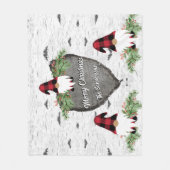 Merry KerstRed Buffalo Pset Gnomes Sherpa Bl Fleece Deken (Voorkant)