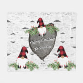 Merry KerstRed Buffalo Pset Gnomes Sherpa Bl Fleece Deken (Voorkant (Horizontaal))