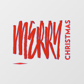 Merry KerstRed Elegant Modern Artsy Raamsticker (Vel)