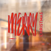 Merry KerstRed Elegant Modern Artsy Raamsticker (Vel 2)