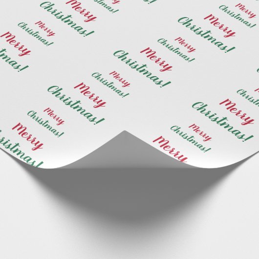 Merry Kerstred en Green Typografie Script Cadeaupapier (Hoek)