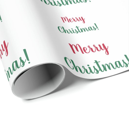 Merry Kerstred en Green Typografie Script Cadeaupapier (Rol Hoek)