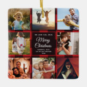 Merry Kerstred Plays Multiple Photo Collage Keramisch Ornament (Voorkant)