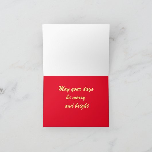 Merry Kerstred Pset Folded Wenskaart Kaart (Binnen)