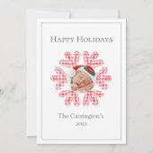 Merry Kerstred Pset Snowflake Foto Holiday (Voorkant)