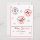 Merry Kerstred Pset Snowflakes Foto Holiday (Voorkant)