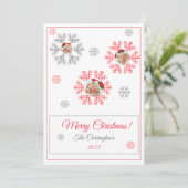 Merry Kerstred Pset Snowflakes Foto Holiday (Staand voorkant)