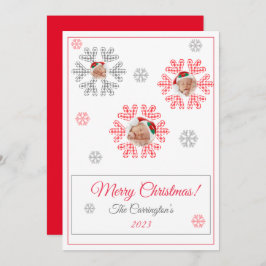 Merry Kerstred Pset Snowflakes Foto Holiday