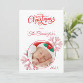 Merry Kerstred Pset Snowflakes Foto Holiday (Staand voorkant)