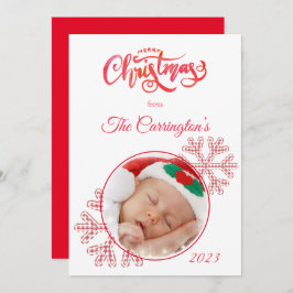 Merry Kerstred Pset Snowflakes Foto Holiday