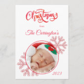 Merry Kerstred Pset Snowflakes Foto Holiday (Voorkant)