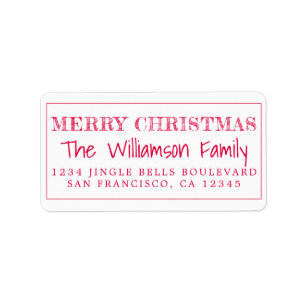 Merry KerstRed Return-adres Etiket