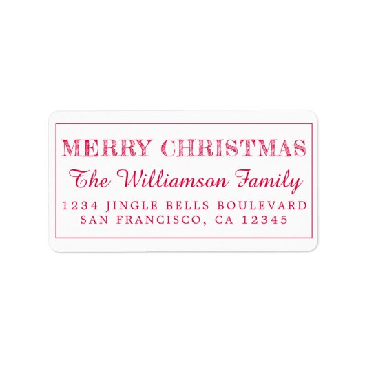 Merry KerstRed Return-adres Etiket (Voorkant)