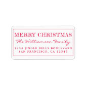 Merry KerstRed Return-adres Etiket (Voorkant)