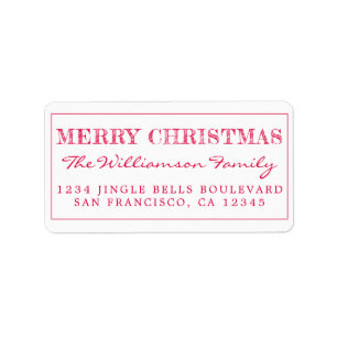 Merry KerstRed Return-adres Etiket