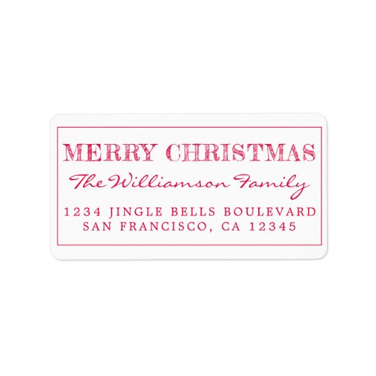 Merry KerstRed Return-adres Etiket (Voorkant)