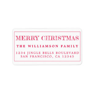 Merry KerstRed Return-adres Etiket