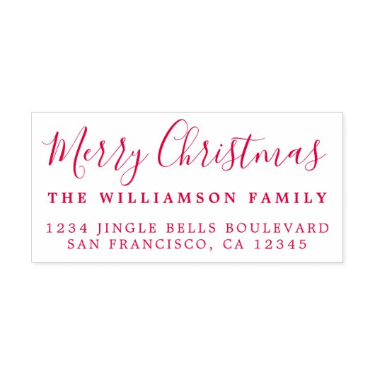 Merry KerstRed Return-adres Zelfinktende Stempel (Design)