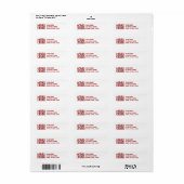 Merry Kerstred Return Label (Full Sheet)