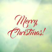 Merry Kerstred script elegant custom text Raamsticker (Vel 3)