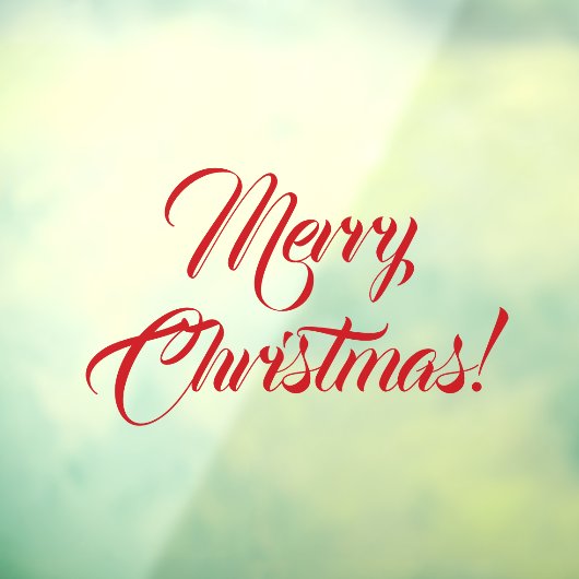 Merry Kerstred script elegant custom text Raamsticker (Vel 3)