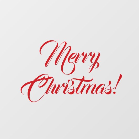 Merry Kerstred script elegant custom text Raamsticker (Vel)