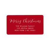 Merry KerstRed Typografie Etiket (Voorkant)