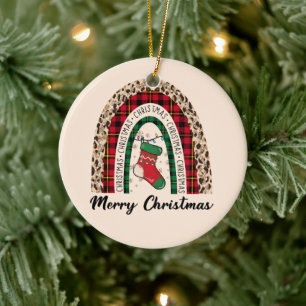 Merry Kerstregenboog Keramisch Ornament