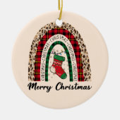 Merry Kerstregenboog Keramisch Ornament (Voorkant)