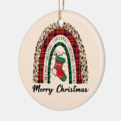 Merry Kerstregenboog Keramisch Ornament (Links)