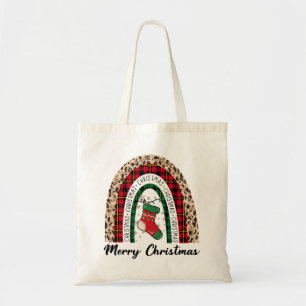 Merry Kerstregenboog Tote Bag