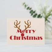 Merry Kerstreindeer Antlers Fun Bedankkaart (Staand voorkant)