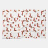 Merry Kerstreindeer Dachshund Theedoek (Horizontaal)