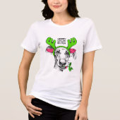 Merry Kerstreindeer Dog | FEESTDAGEN Tri-Blend Shirt (Voorkant)