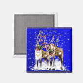 Merry Kerstreindeer Magnet (Voorkant / Achterkant)