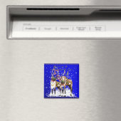 Merry Kerstreindeer Magnet (Insitu (Vaatwasser))