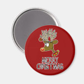 Merry Kerstreindeer Magnet (Voorkant / Achterkant)