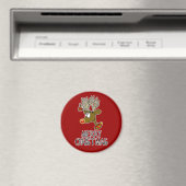 Merry Kerstreindeer Magnet (Insitu (Vaatwasser))