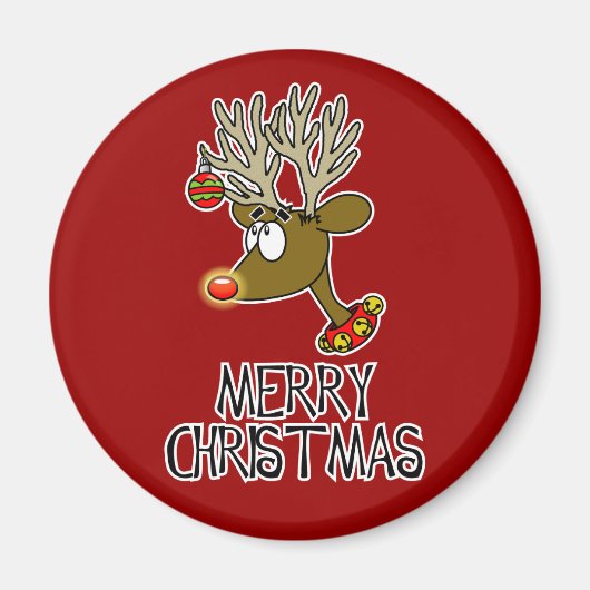 Merry Kerstreindeer Magnet (Voorkant)