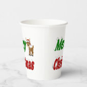 Merry Kerstreindeer roodgroene typografie Papieren Bekers (Rechts)