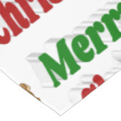 Merry Kerstreindeer roodgroene typografie Tafelkleed (Gekanteld)